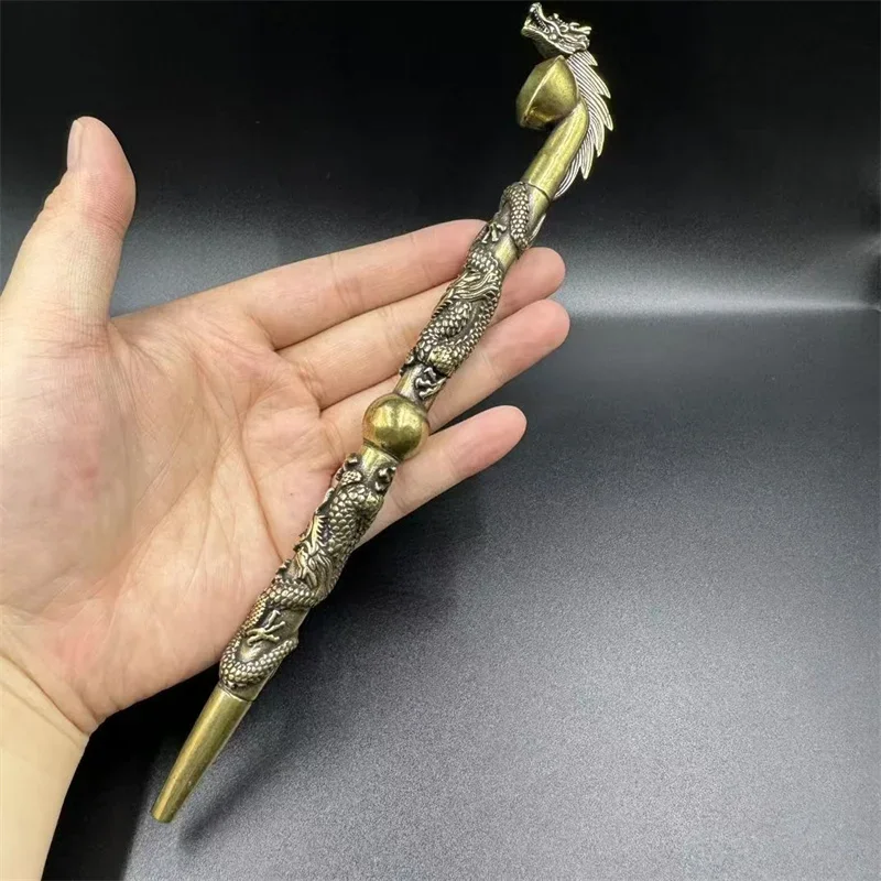 

Little Fairy/ Antique Pure Copper Pipe Retro Ssangyong Old-fashioned Brass Cigarette Rod Crafts Home Decoration Ornaments