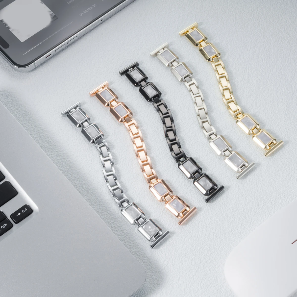 20-mm-Armband mit Diamant-Design für Samsung Galaxy Watch 7, 6, 5 Pro/4-6 Classic 46/42 mm/Active 2.