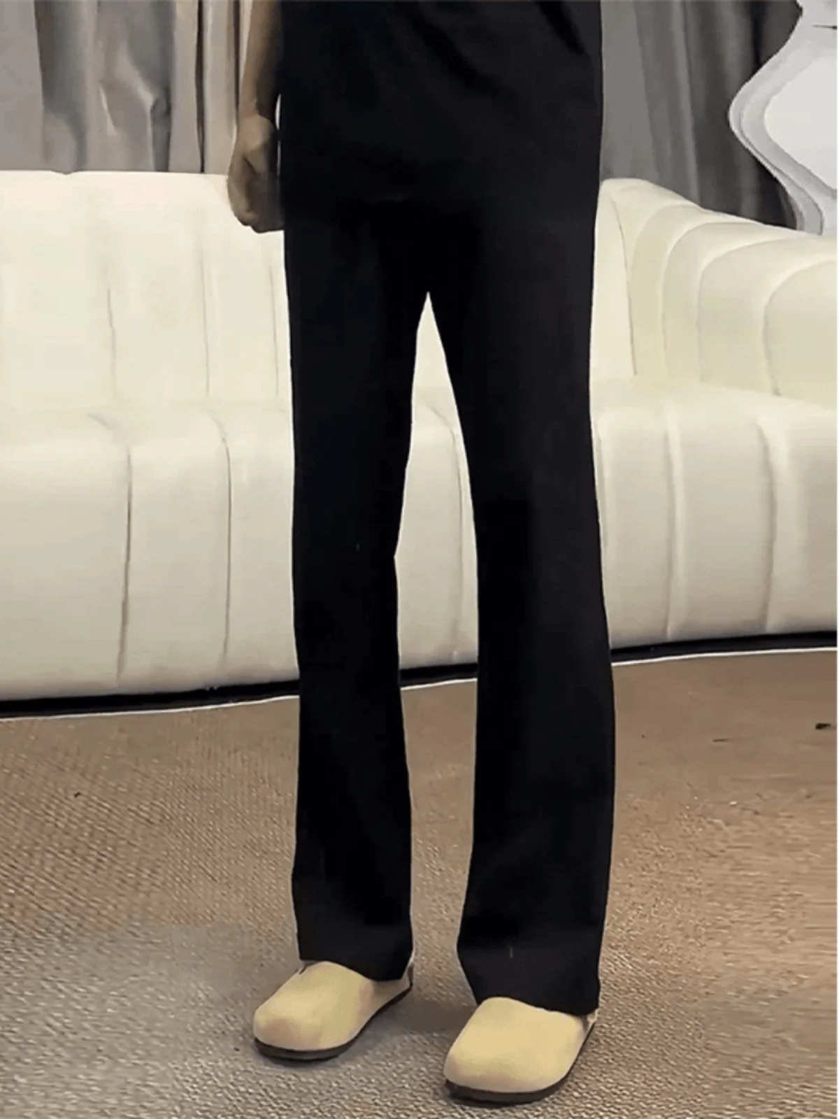 

Мужские повседневные брюки Bla 57 West из ледяного шелка, осенние, приталенные, дышащие, прямого кроя