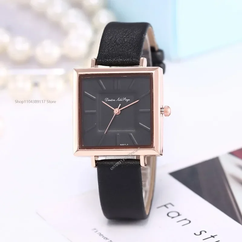 Relógio de quartzo quadrado grande mostrador quartzo senhoras simples casual liga caso relógio de pulso elegante moda presente para mulheres montres femmes