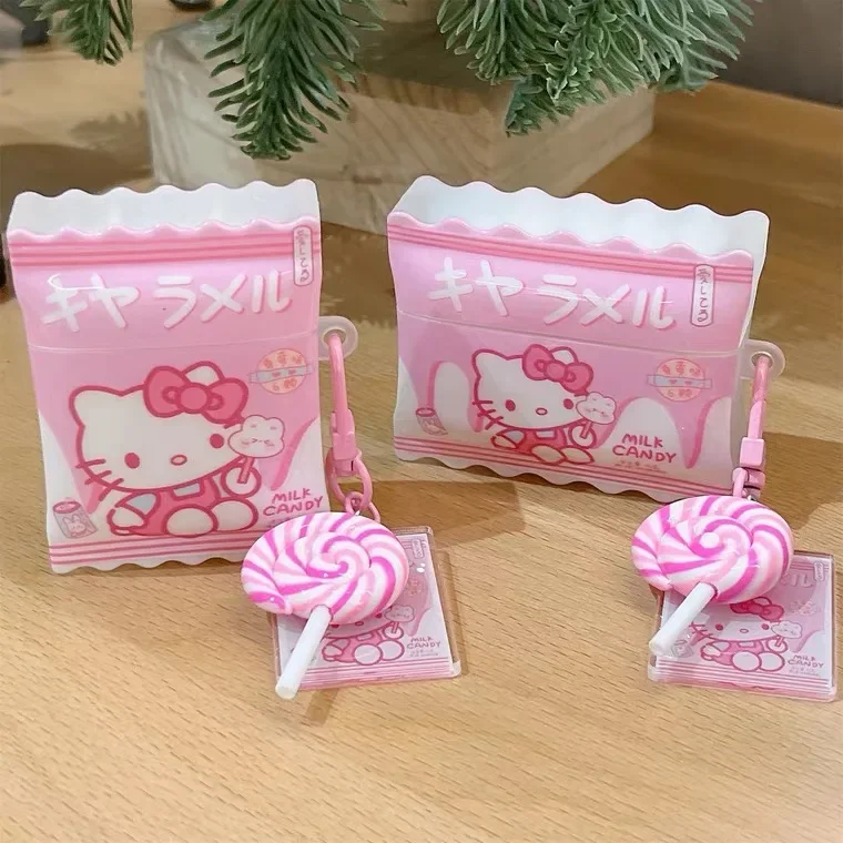 Cute Hellos Kitties With Candy pendant For AirPods 3 Case AirPods 1 2 AirPods Pro 2 Case IPhone Earphone Accessories Cover