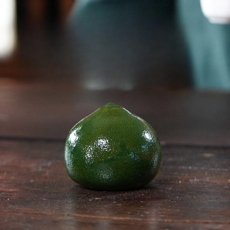 Handmade Yixing Color Changing Orange Tea Pet Nurturable Fruit Sculpture for Gongfu Tea Table Decor Gift