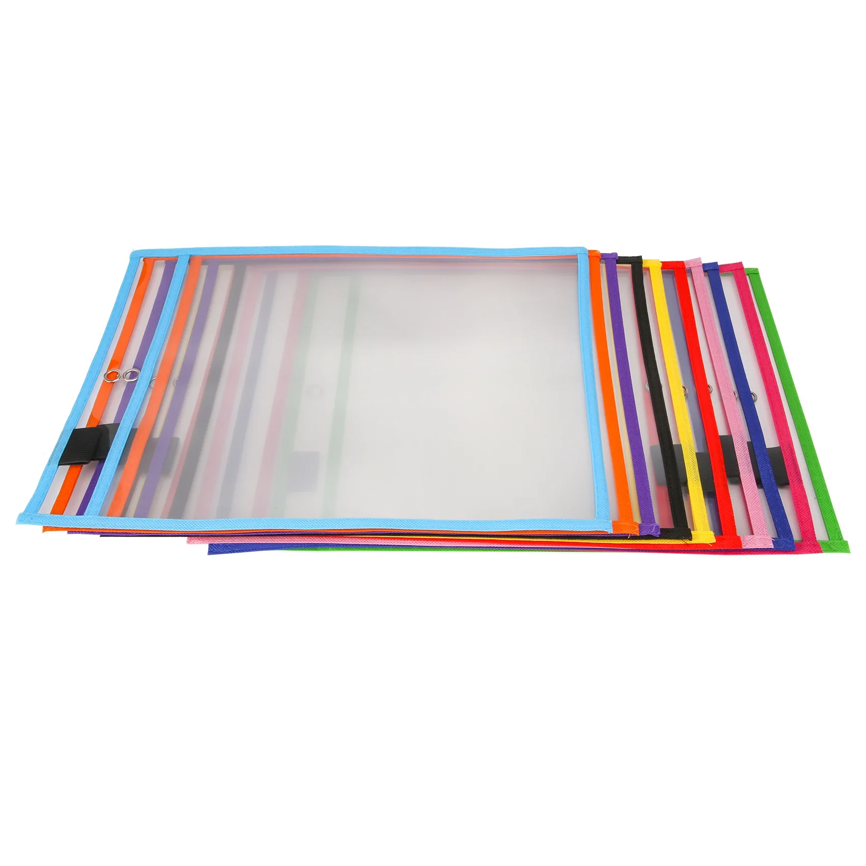 10Pcs Reusable Dry Erase Pockets, Assorted Colors For Children Kids Students