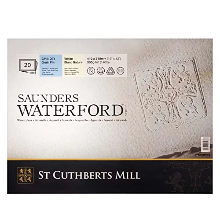 

Бумага акварельная St Cuthberts Mill Saunders Waterford T46330051011E, 300 г/м², мелкозернистая, блок для акварели, 41 x 31 см, клееная, All A