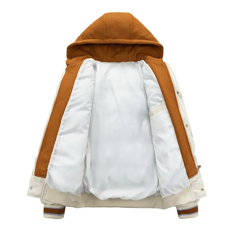 2024 Parka Casual con cappuccio da uomo cappotto autunno inverno capispalla da uomo tasche impermeabili Parka giacche nuovo pile spesso caldo