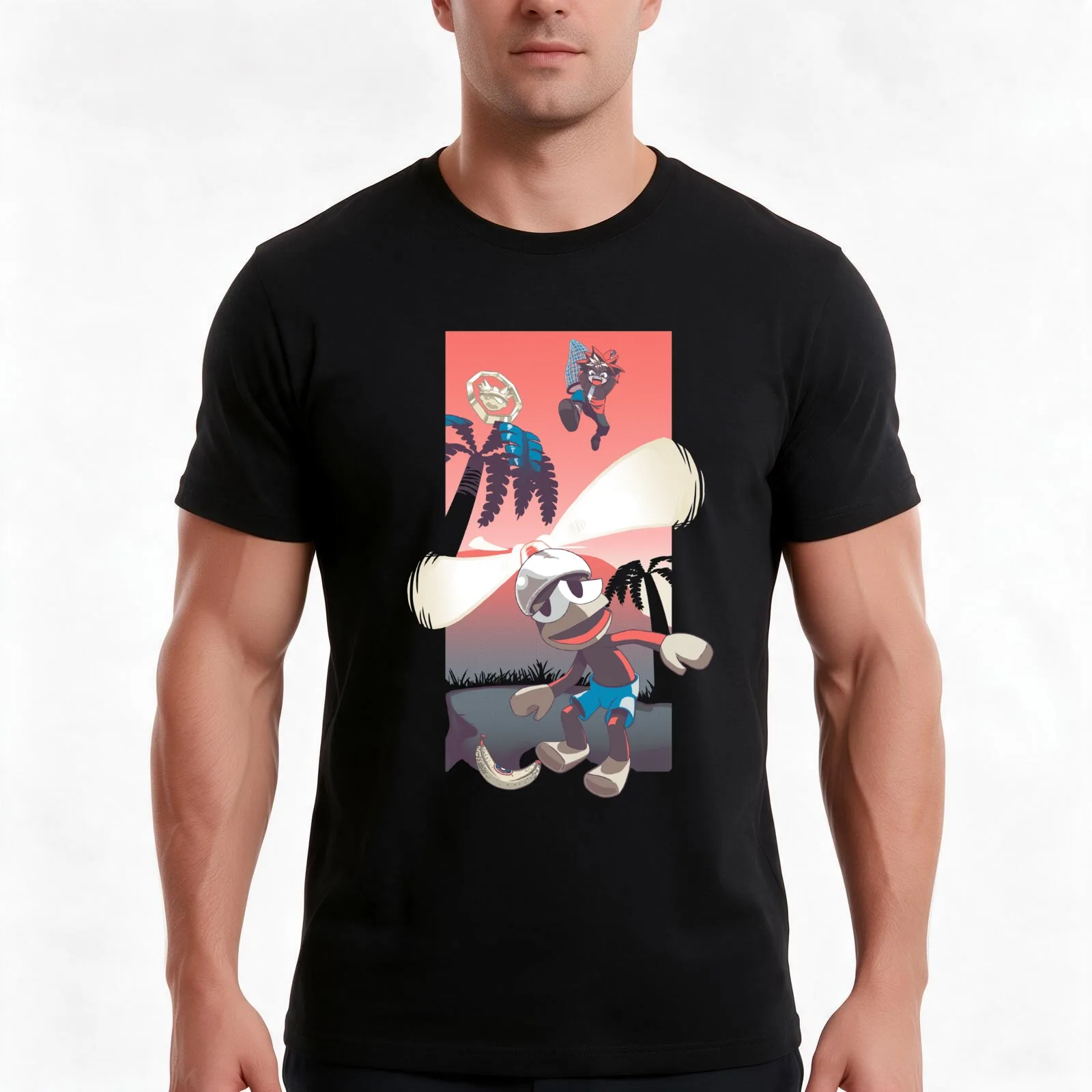 Gotcha! ~ Ape Escape T-Shirt, Cool Short Sleeve T Shirt, Loose Casual Summer Unisex Top