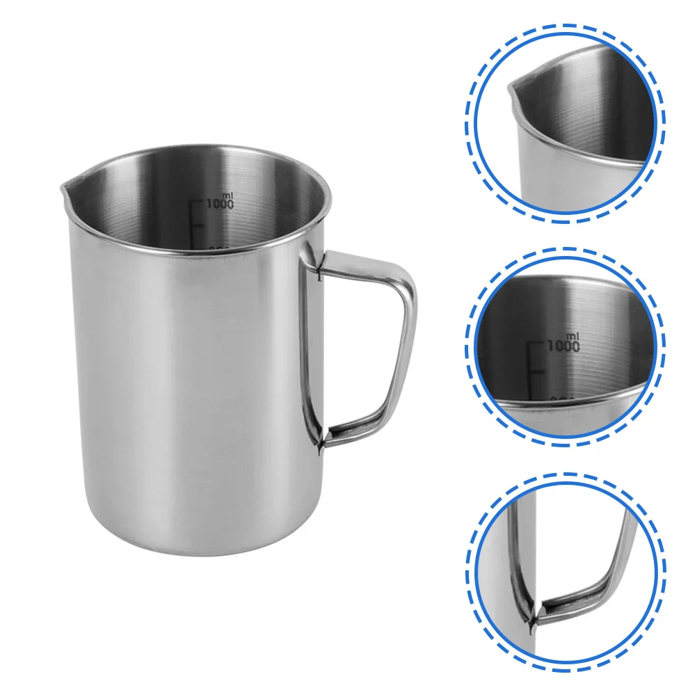 1000Ml Stainless Steel Measuring Cup Graduated Beaker For Laboratory Kitchen Use Durable Rustproof Scale Lab Equipment Teaching