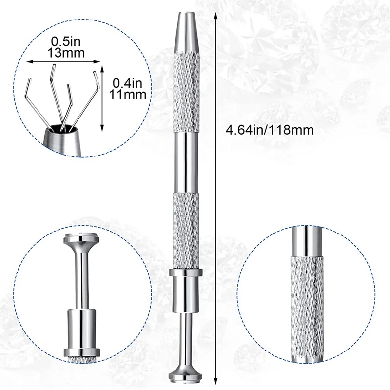 NEW-3 Pack Stainless Steel 4-Claw Pick Up Tool, 4 Prongs Grabber For IC Chip, Electronic Components, Silver