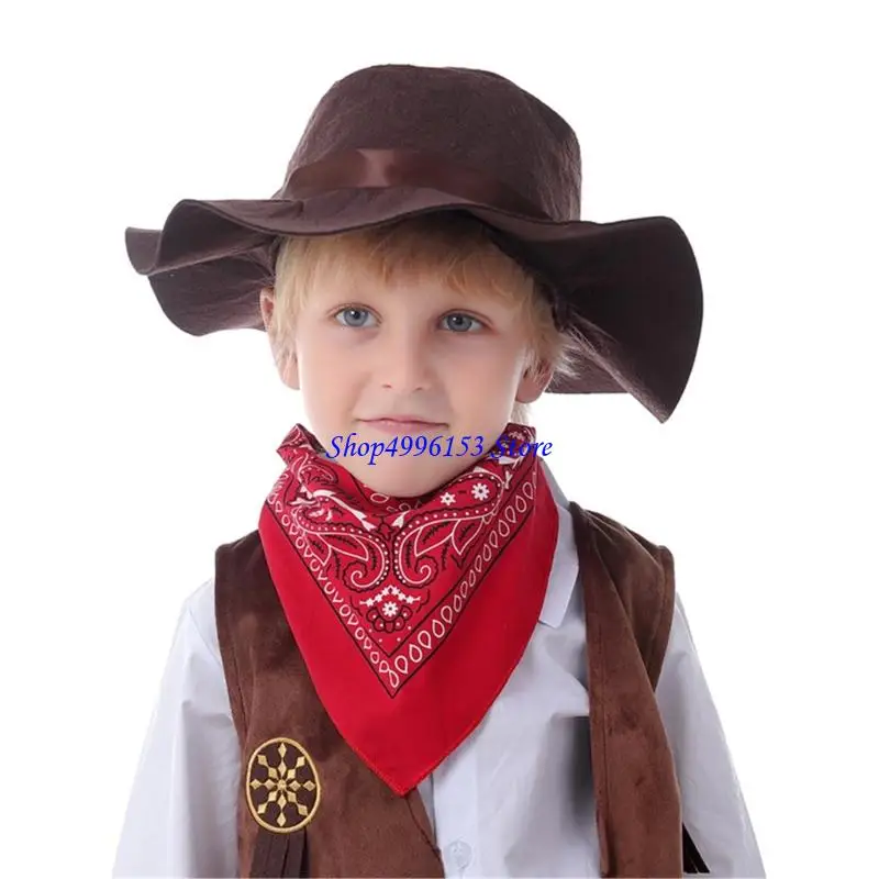 Q0ke western cowboy fantasia halloween vestindo adereços acessórios fantasia cowboy