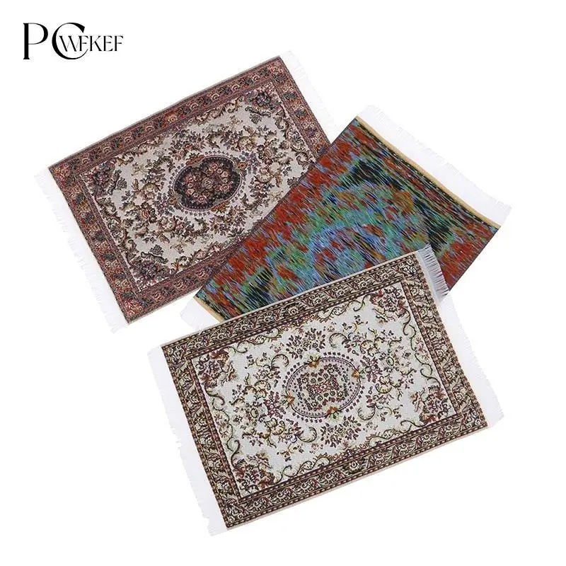 

Кукольный домик в масштабе 1/12, миниатюрный коврик в турецком стиле, напольные покрытия для кукольного домика, украшение мебели для любых комнат