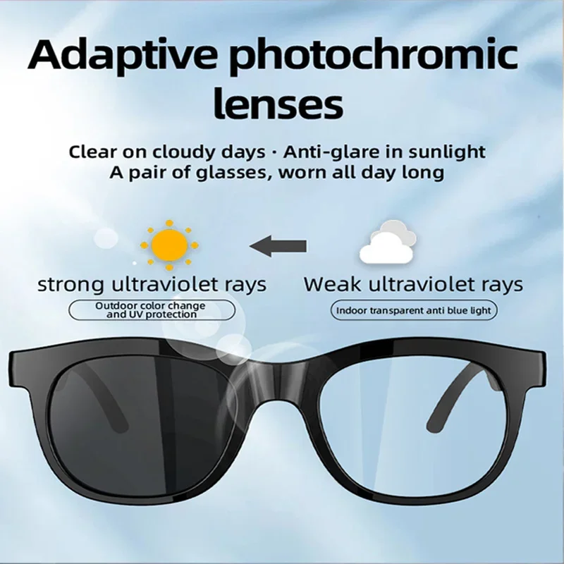 Lenovo F09 Smart Sunglasses With FM Radio Photochromic Lenses Listen Music Lightweight Frame for Cycling Outdoor Activities