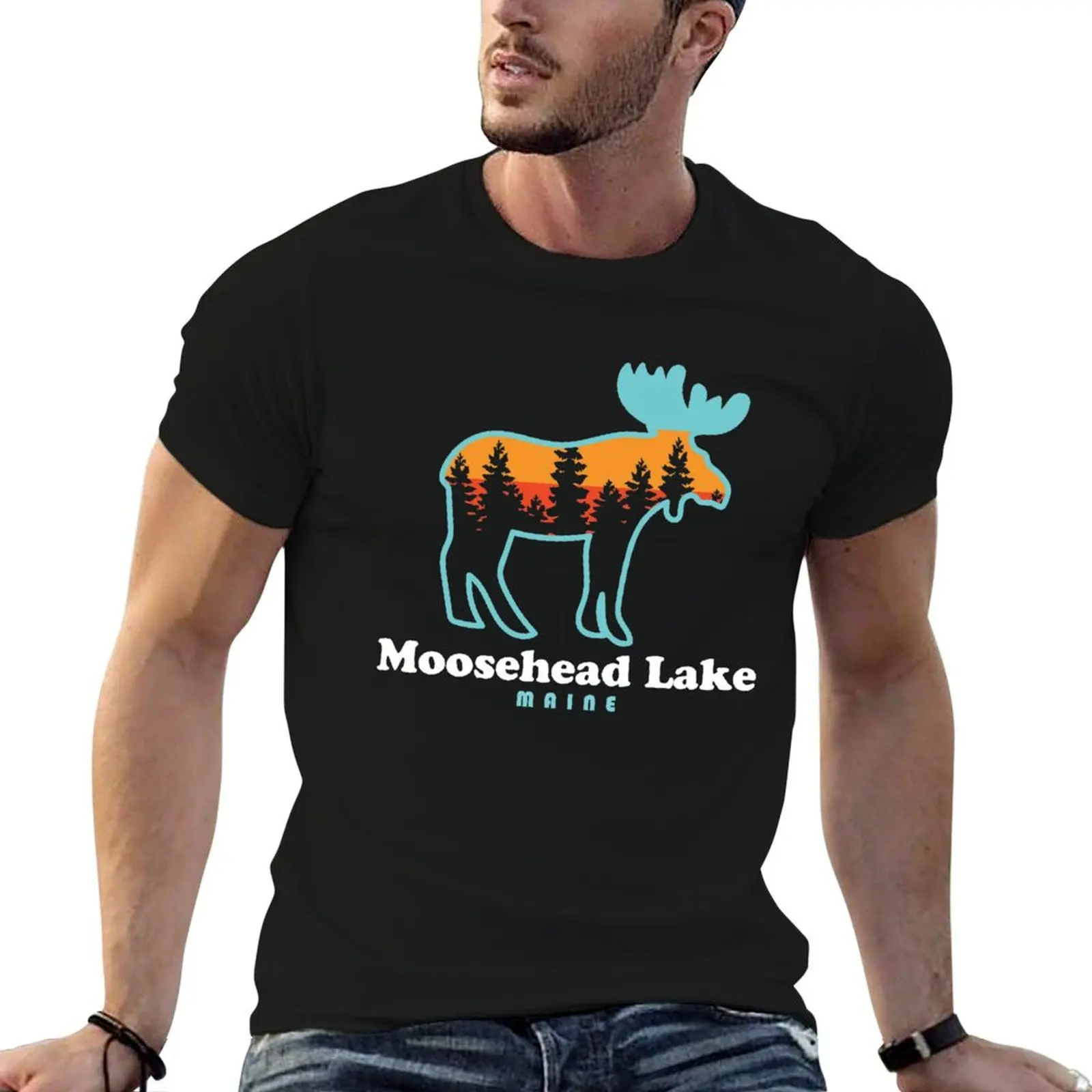 

Moosehead shirts T-Shirt Maine Moose for t oversize man shirts Lake t Retro anime graphic
