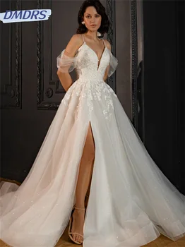 Elegante fora do ombro vestido de noiva 2025 encantador vestido de casamento personalizado clássico até o chão vestido de novia