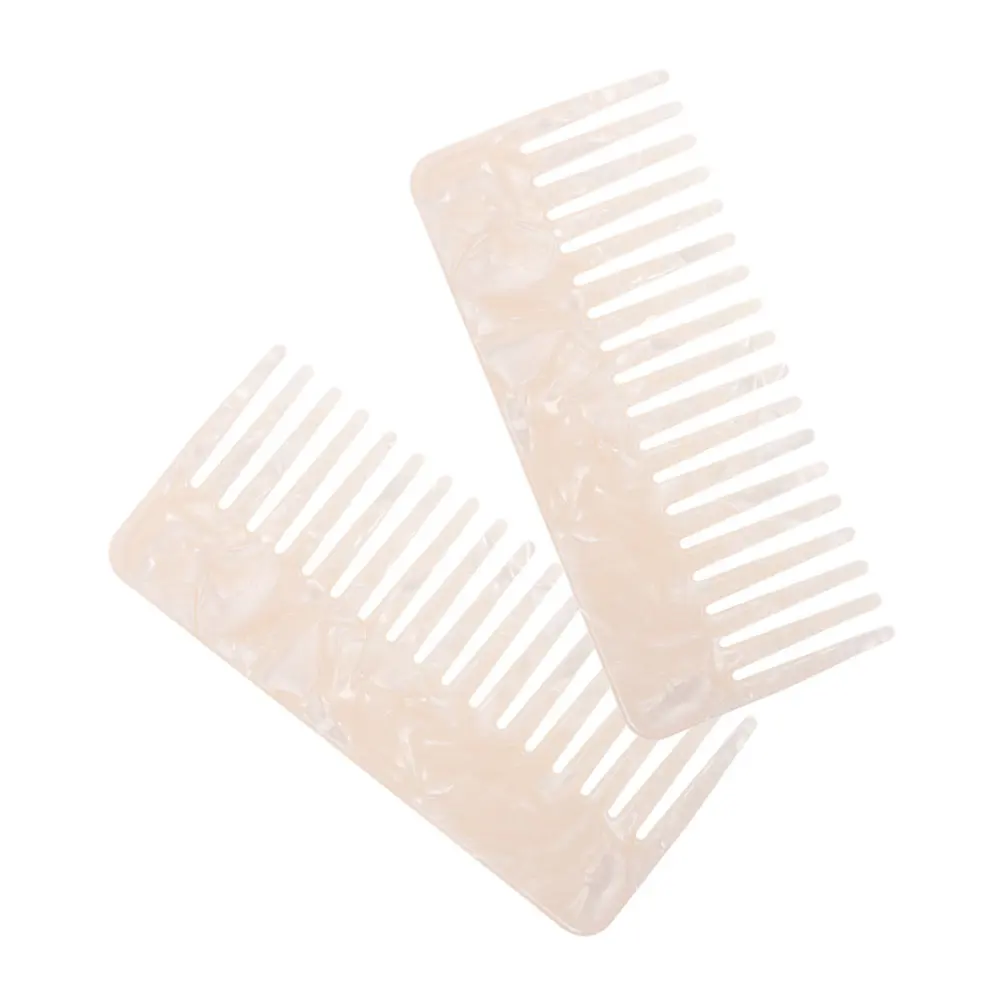 

2Pcs Fashion Anti-Static Hair Combs Fine Large Tooth Design for Detangling Curly Wet Hair Portable Comb for Women