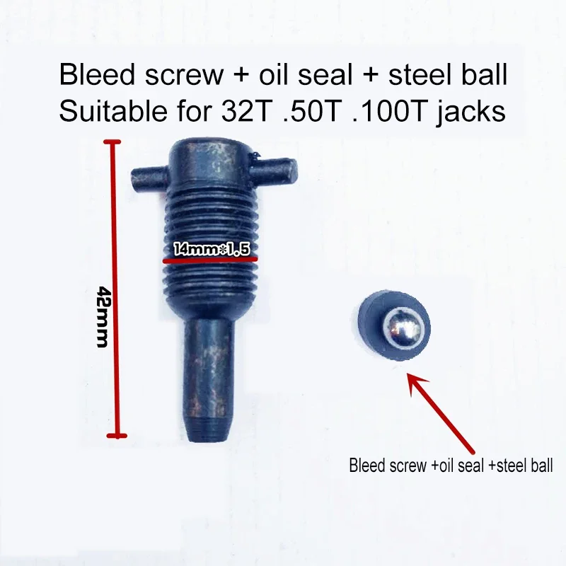 Universal Vertical Hydraulic Jack Drain Screws Oil Seal Steel Ball 32T /50T/100T Jacks Repair Accessories Bleed Screw Switch