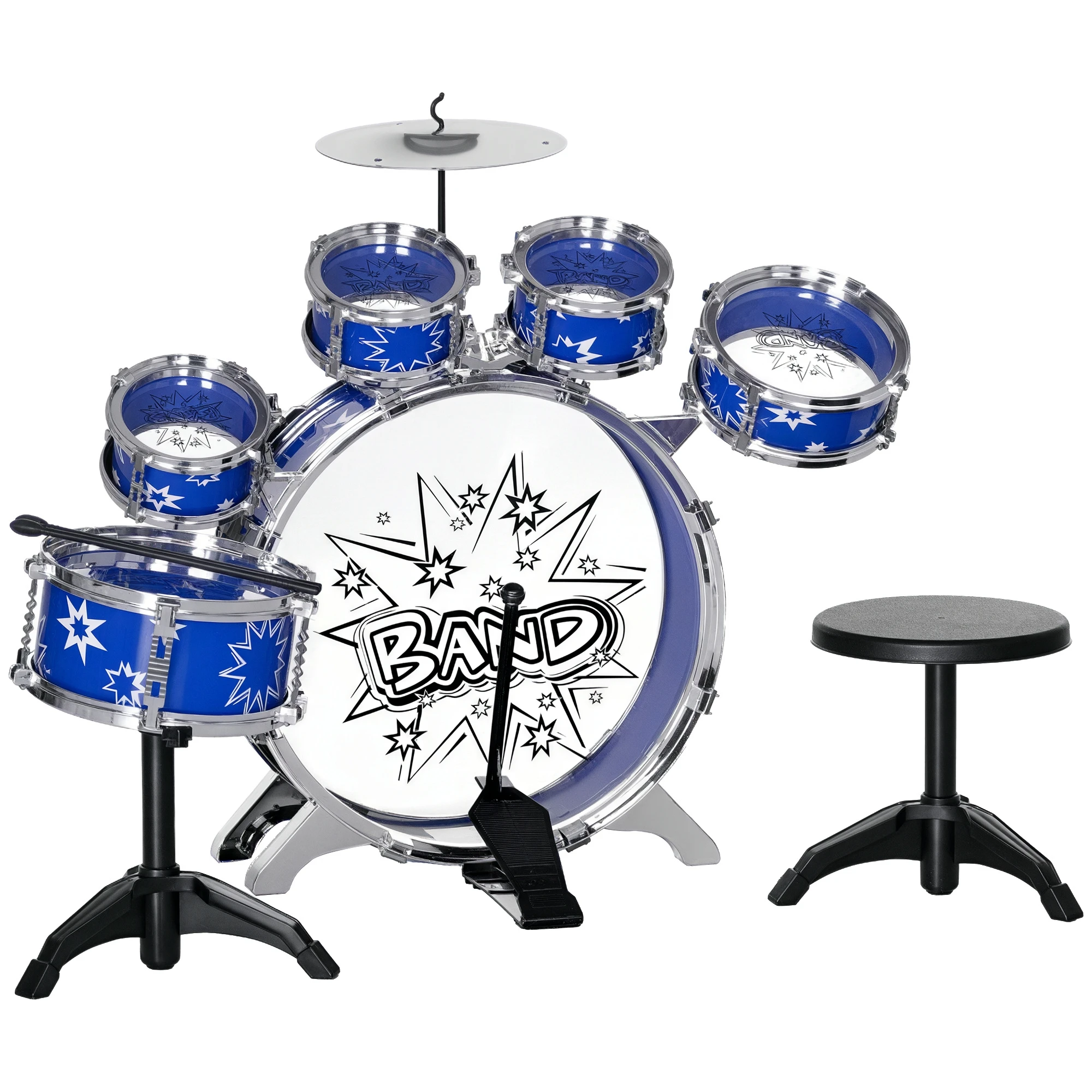 Aiyaplay kinderdrumstel met kruk met sterthema 65X22X57 cm
