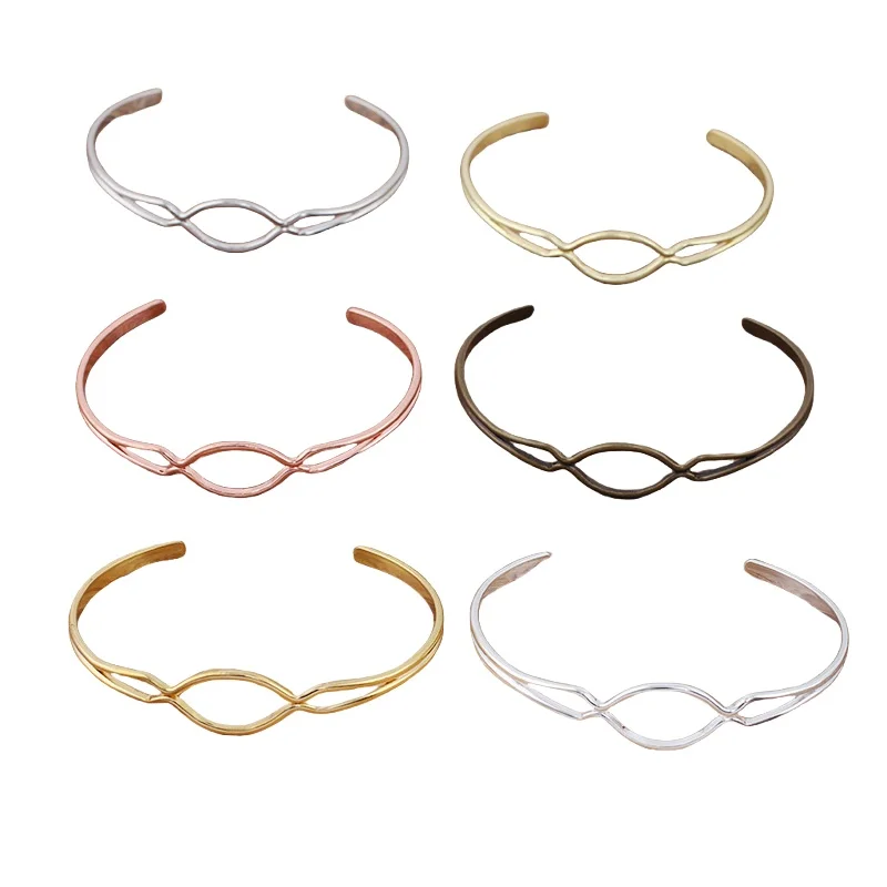 BoYuTe (10 Pieces/L) 65*2mm Metal Brass Simple Bracelet Base Diy Jewelry Accessories Handmade Materials