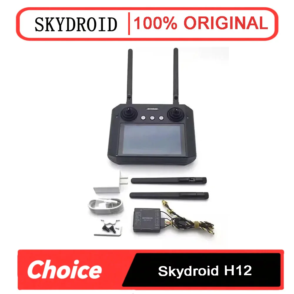 

Skydroid H12 12-канальный интегрированный пульт дистанционного управления видео 1080P 2,4 ГГц с приемником, кабелем передачи данных PIX и дополнительным радиоуправляемым камерой