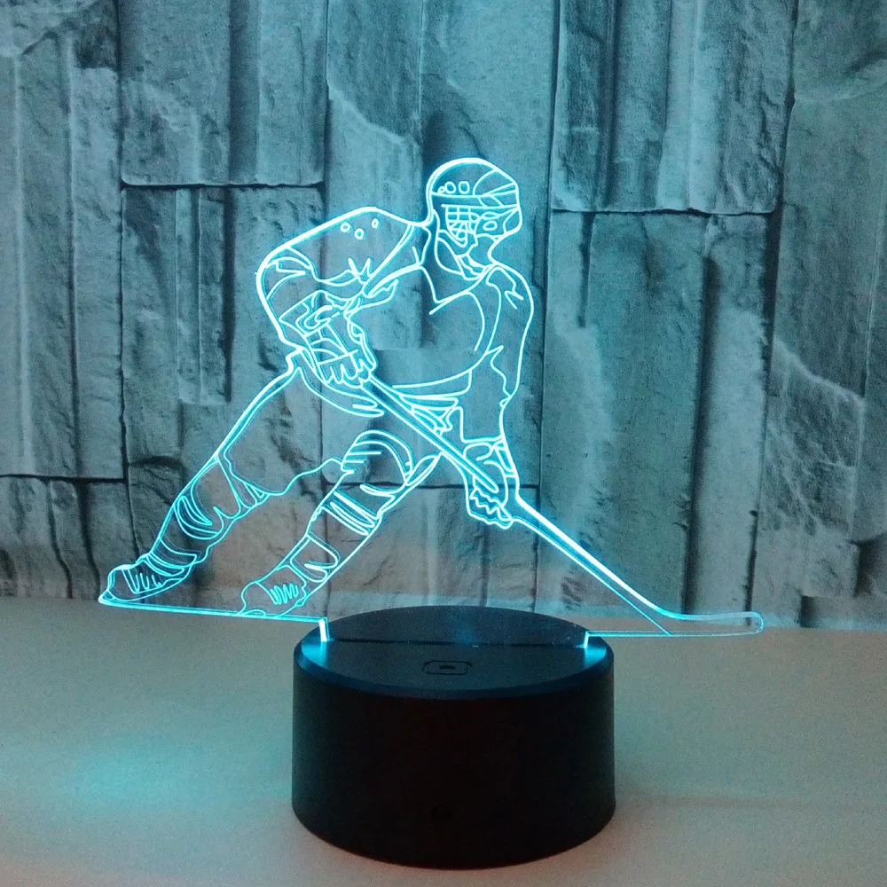 

Ice Player Colorful 3d Light Hockey Players Touch 3d Vision Stereo Light Children's Room Decoration 3d Night Light