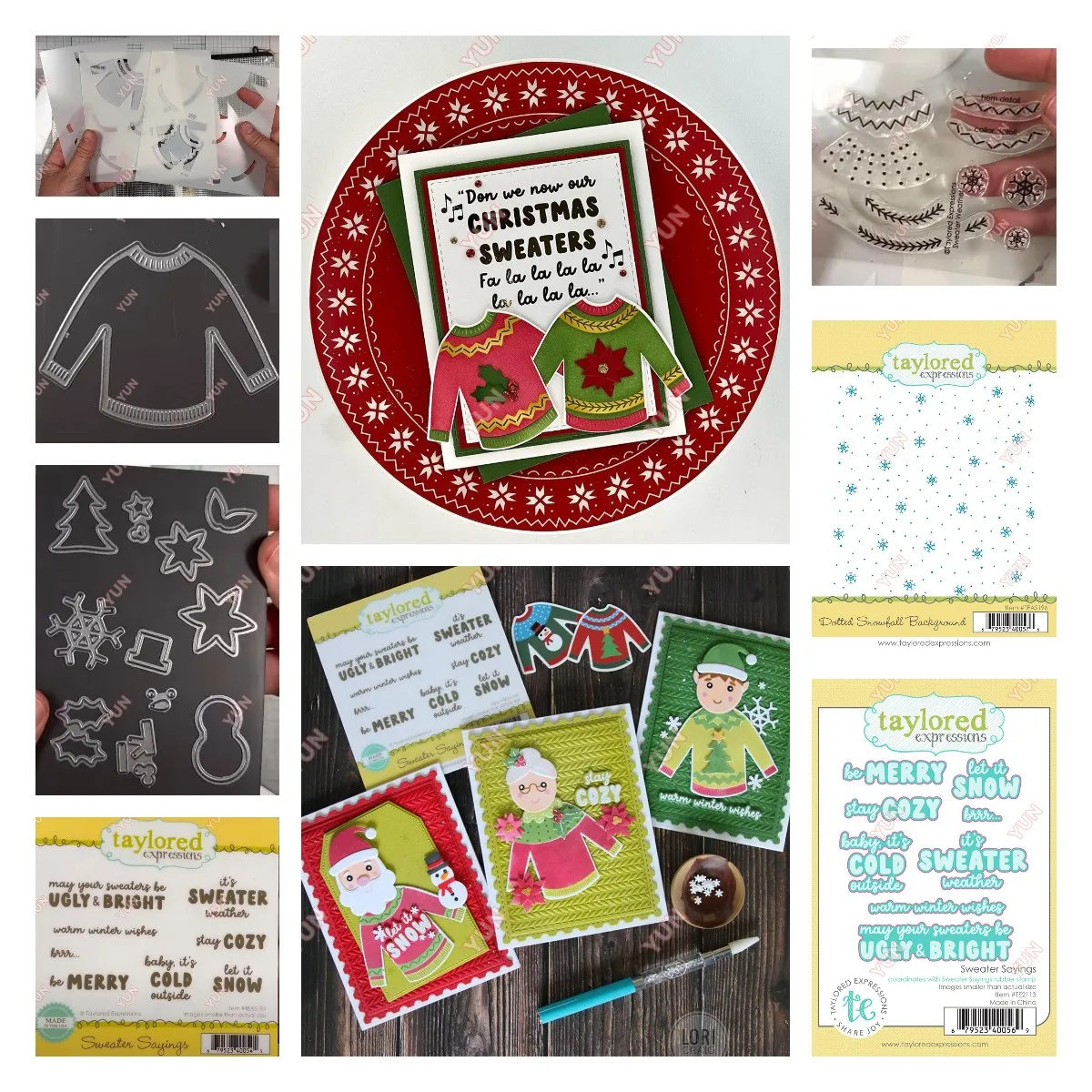 

Weater Weather Cardmaking Kit Sweater Silicone Stamp Stencils Christmas Snowflake Background Cut Dies DIY Festivals Scrapbooking