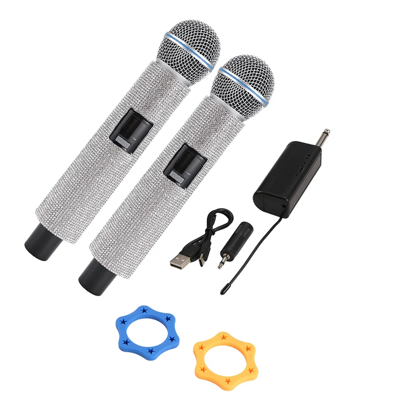HFES Wireless Handheld Dynamic Microphone Karaoke Mic With Rechargeable Receiver For Wedding Speech Church Club