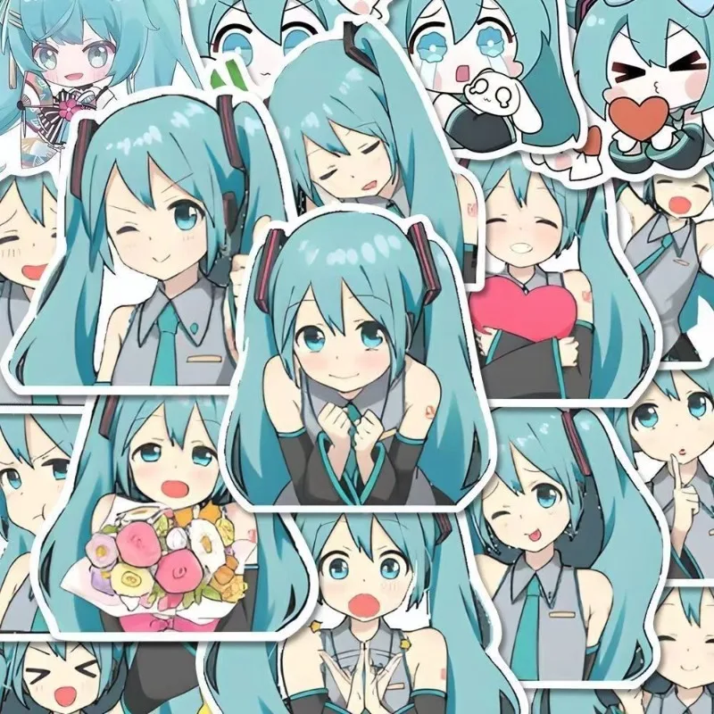 Neues Hatsune Miku Emoticon-Paket, wasserdichter Aufkleber, niedliche Cartoon-Animation, kreative Dekoration für Desktop, Handy, Notebook