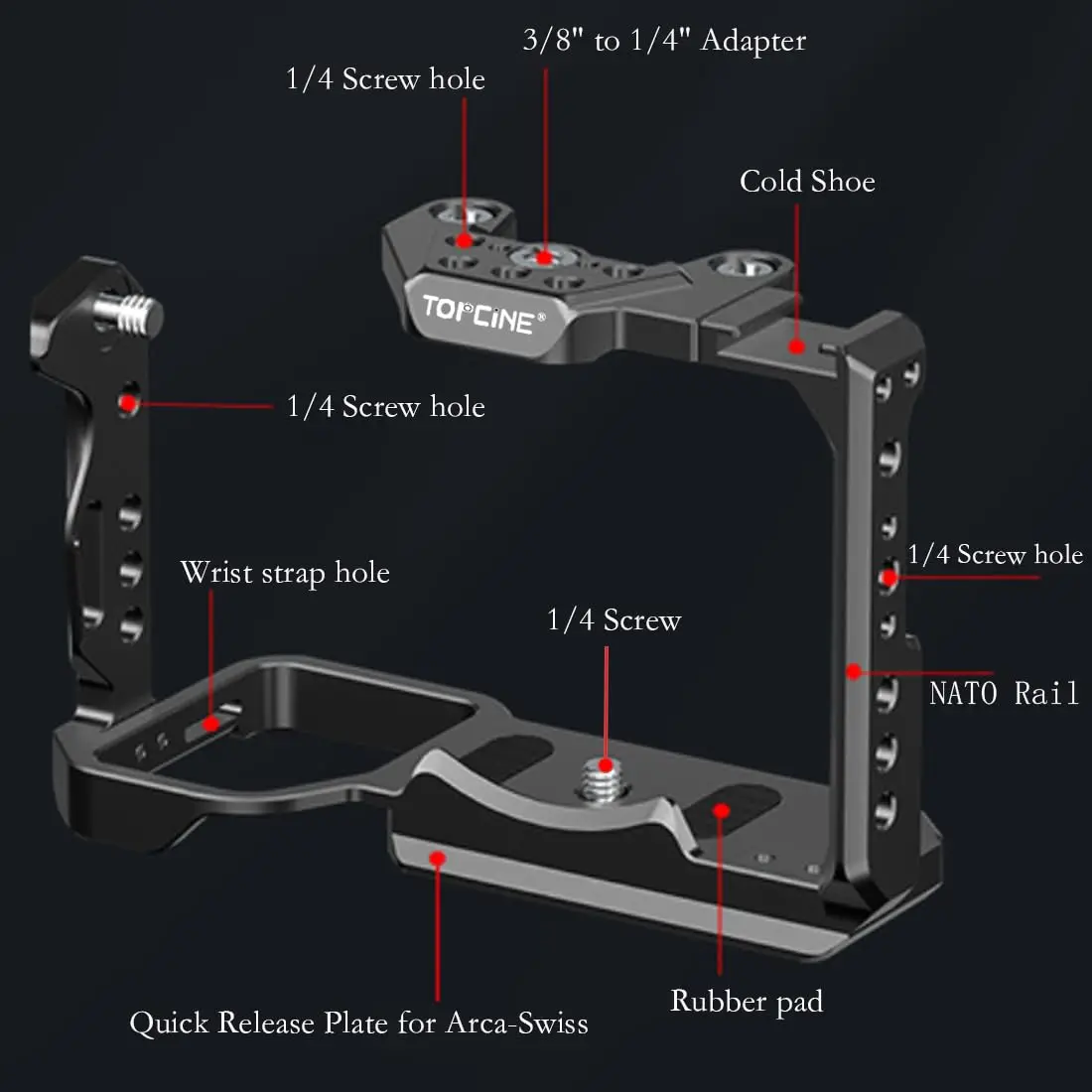 FX30 Camera Cage for Sony FX3/FX30 with Multiple 1/4 3/8 Holes and ARRI Positioning Points,Quick Release Plate Could Shoe Mounts