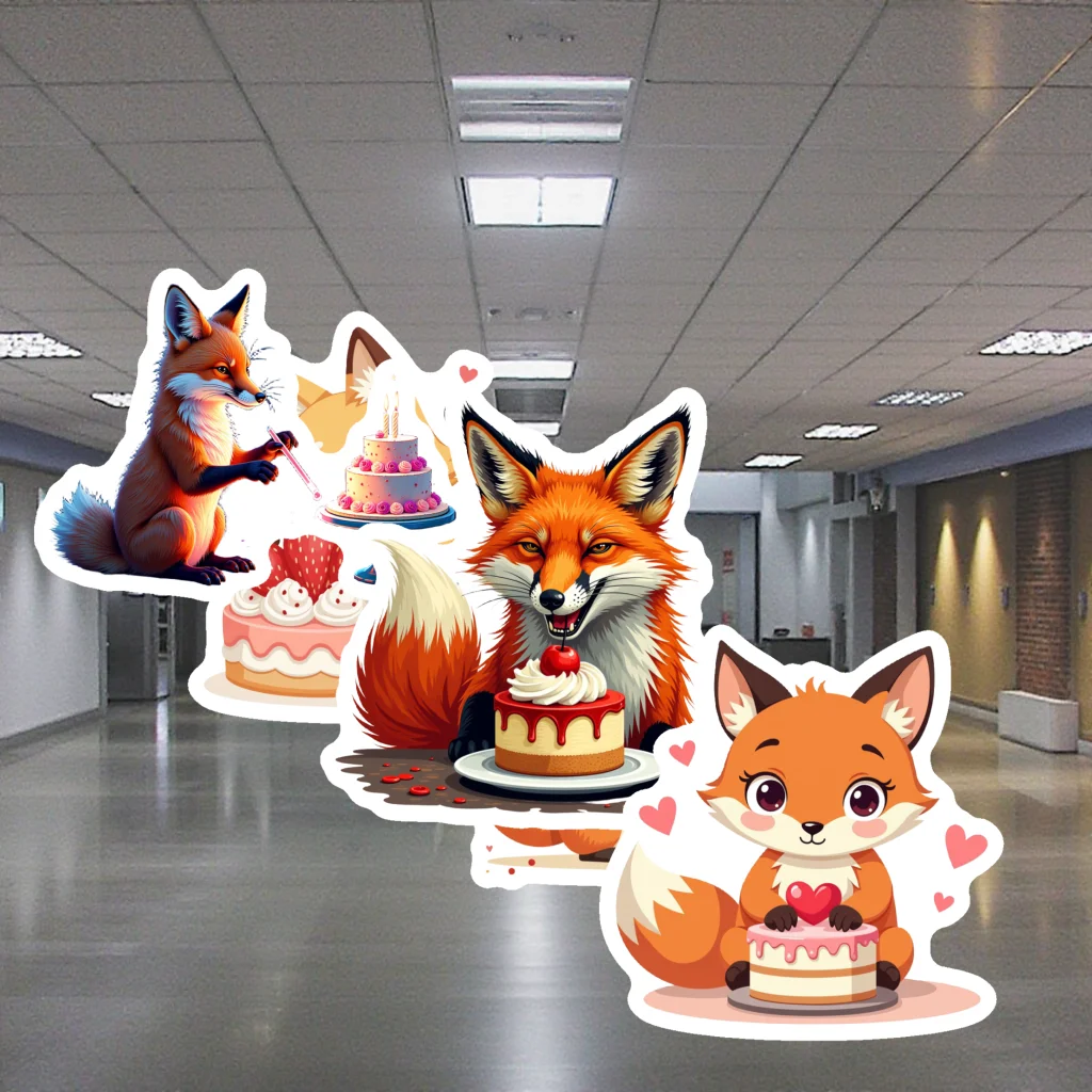 

35 шт.-70 шт. наклейки, красочные декоративные наклейки, маленькие подставки, 50 шт., самоклеящиеся наклейки с животными для бутылок с водой