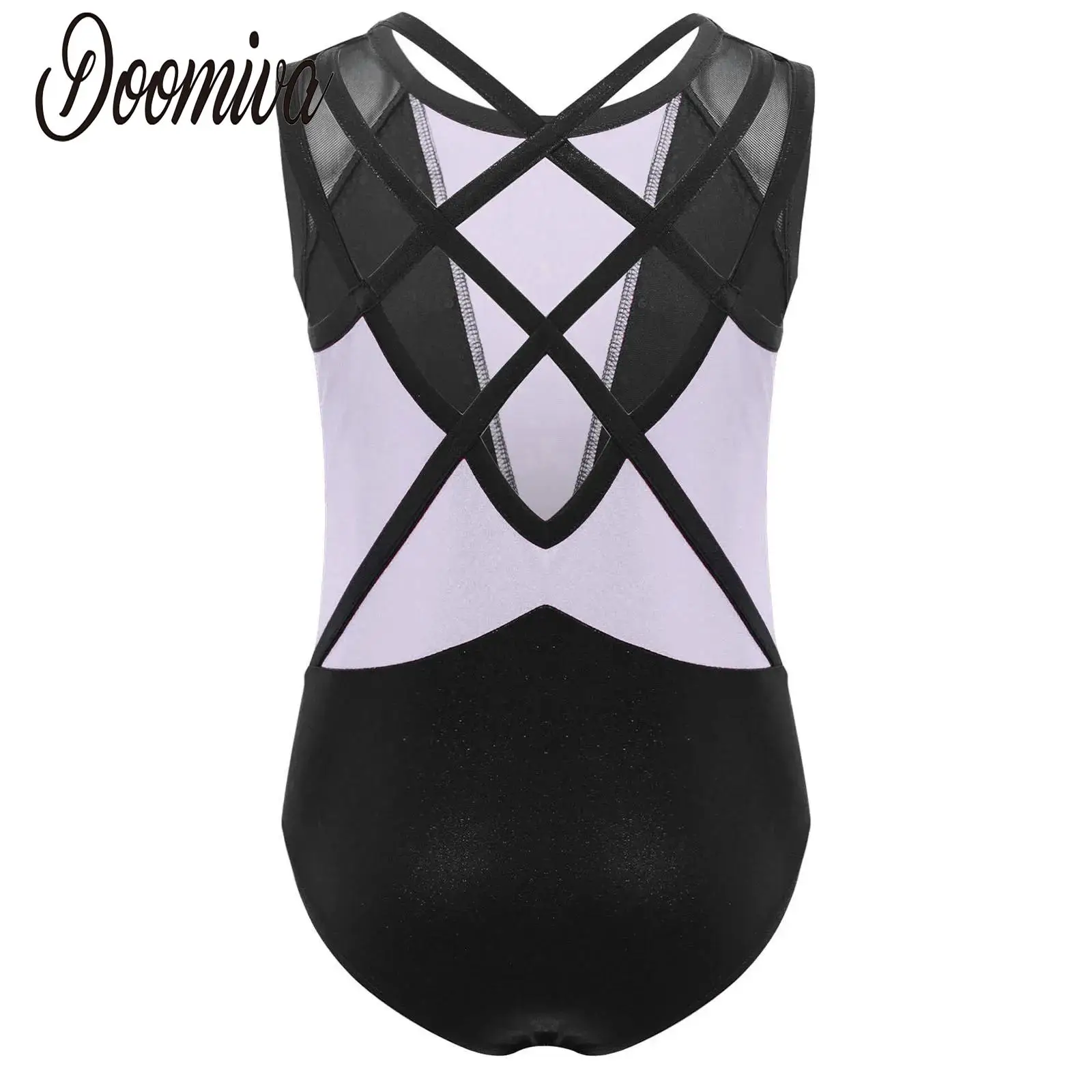 

Детский костюм для балета, фигурного катания и гимнастики для девочек, без рукавов, с блестящими стразами, комплект из леотарда, шорт и повязки для волос