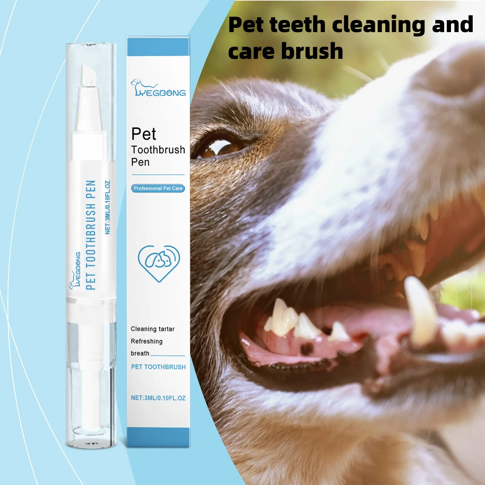 

Yegbong 1PC Dog Cat Pet Teeth Cleaning Pen Brightening Grooming Toothbrush Dental Calculus Safe Tartar Remove Tool Mouth Fresh