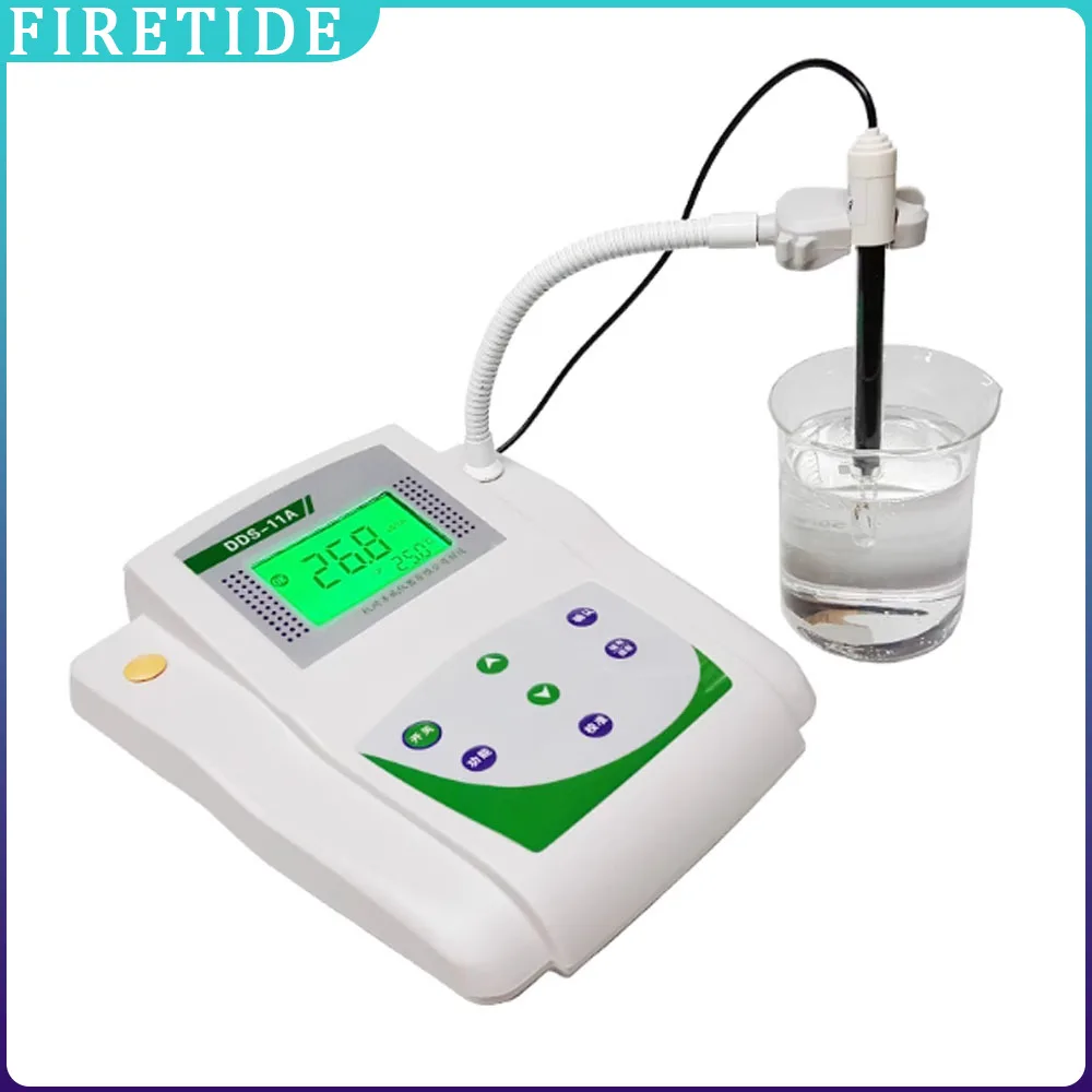 DDS-307/307A/11A Precision Conductivity Meter Multi-Range Lab Pure/Waste/Drinking Water Test Manual Temp Compensation Electrode