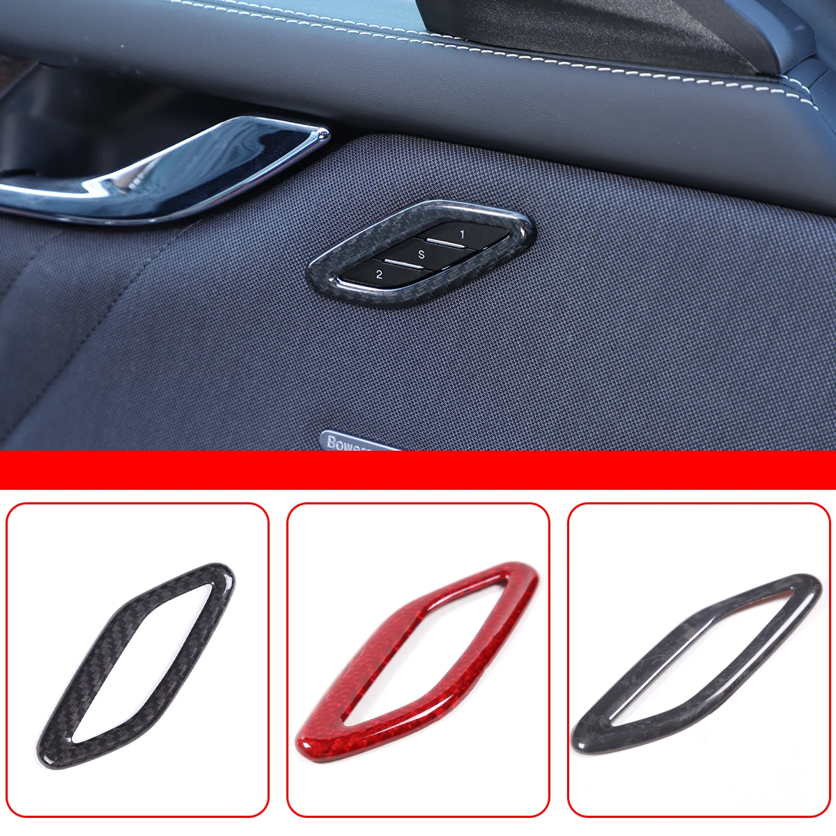 

Для Maserati Ghibli Quattroporte 2014-2023 настоящее углеродное волокно автомобильный переключатель сиденья с памятью рамка отделка панели аксессуары для салона автомобиля