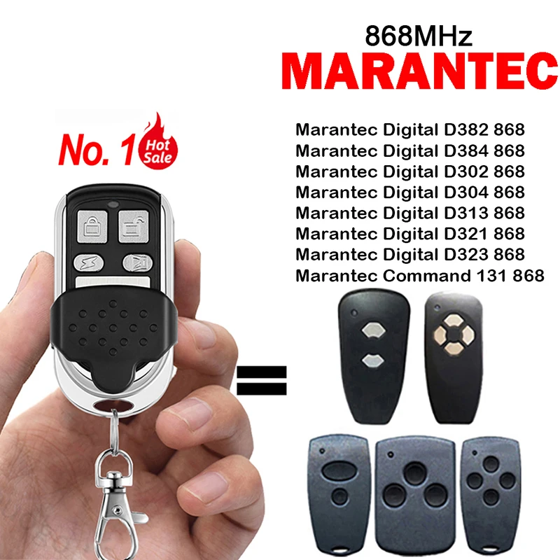 For Marantec Digital  D382 D384 302 304 382 384 313 321 323 868 MHz Remote Control Duplicator 868.3MHz Clone Gate Control