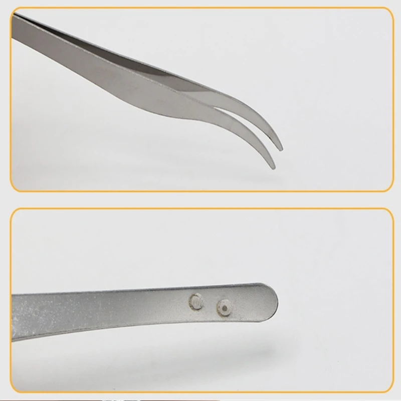 Slant Tip Tweezers for Detailed Beauty Care Stainless Steel, Makeup & Salon Use Dropship