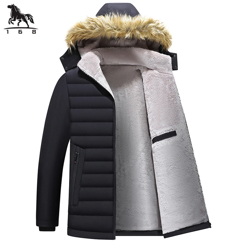 سترة رجالية ستاند رجالي سترة شتوية جديدة بقلنسوة سترة صوفية دافئة سترات رجال الأعمال الترفيه معطف البيسبول معاطف