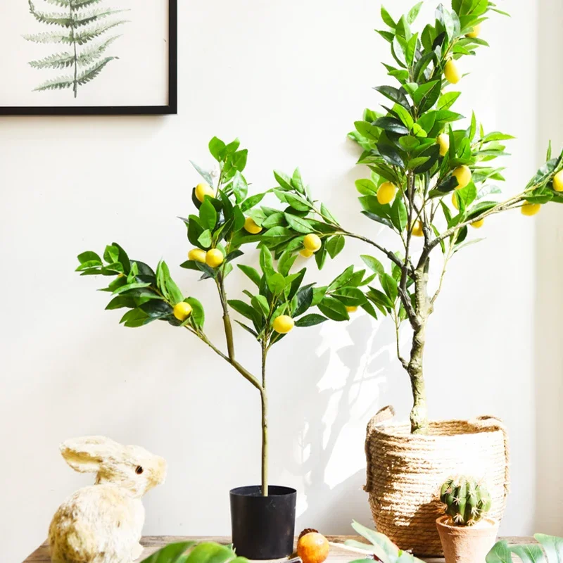 

JK Mu Space, Nordic Modern Floor Simulation Lemon Tree Loquat Tree Decorative Plant Ornament