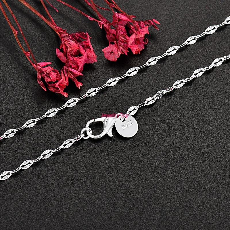 Wholesale Price 2MM Chain 45-75CM 925 Sterling Silver Necklace Fashion Elegant for Women Men Chain Cute Fit Pendant