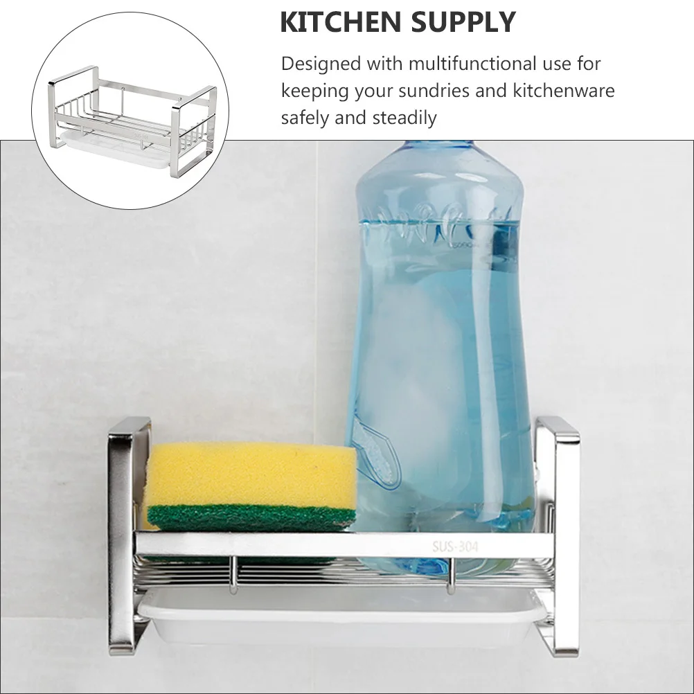 

1Pcs Multifunctional Iron Drain Rack Kitchen Storage Organizer Shelf Sponge Holder Tabletop Bathroom Shelving Space Saving Stand