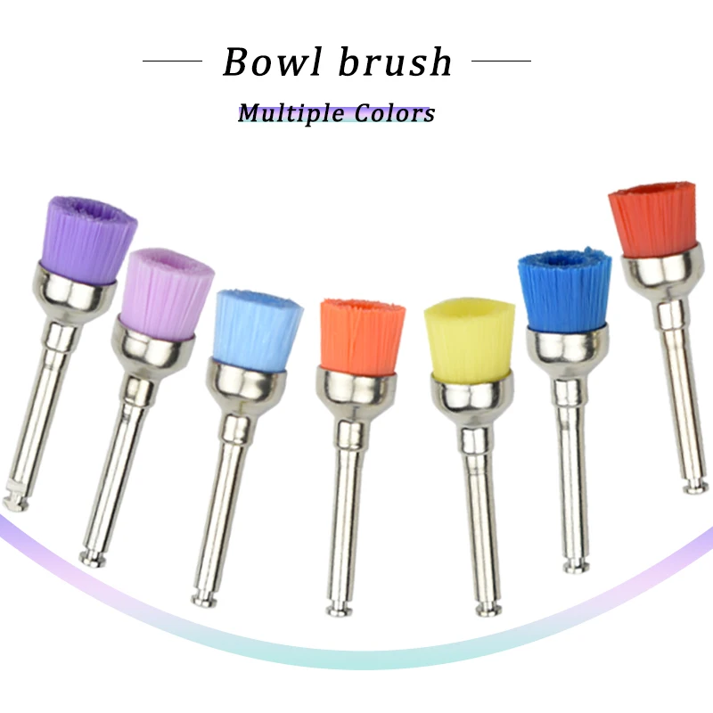 100PCS Dental Polishing Brush Pointed/flat Head/bowl Brush 3 Type Clean Prophy Brushes Dental Consumables