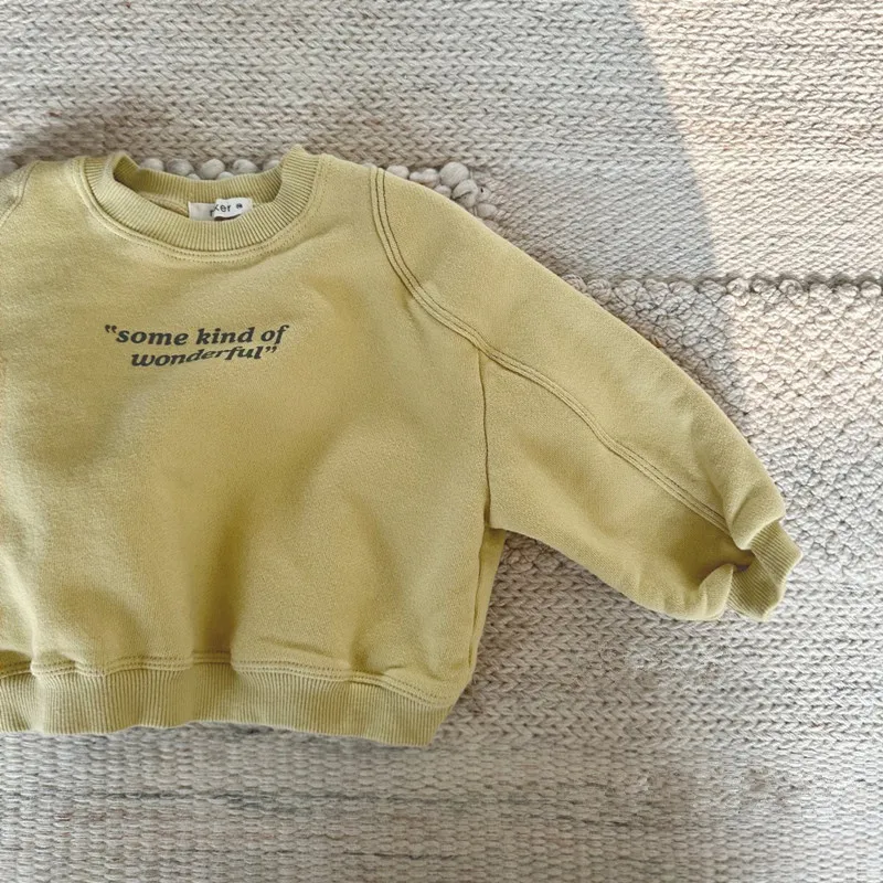 Sudadera informal de manga larga para bebé, Tops con estampado de letras, Jersey holgado de algodón, ropa para niño y niña, novedad de primavera 2024