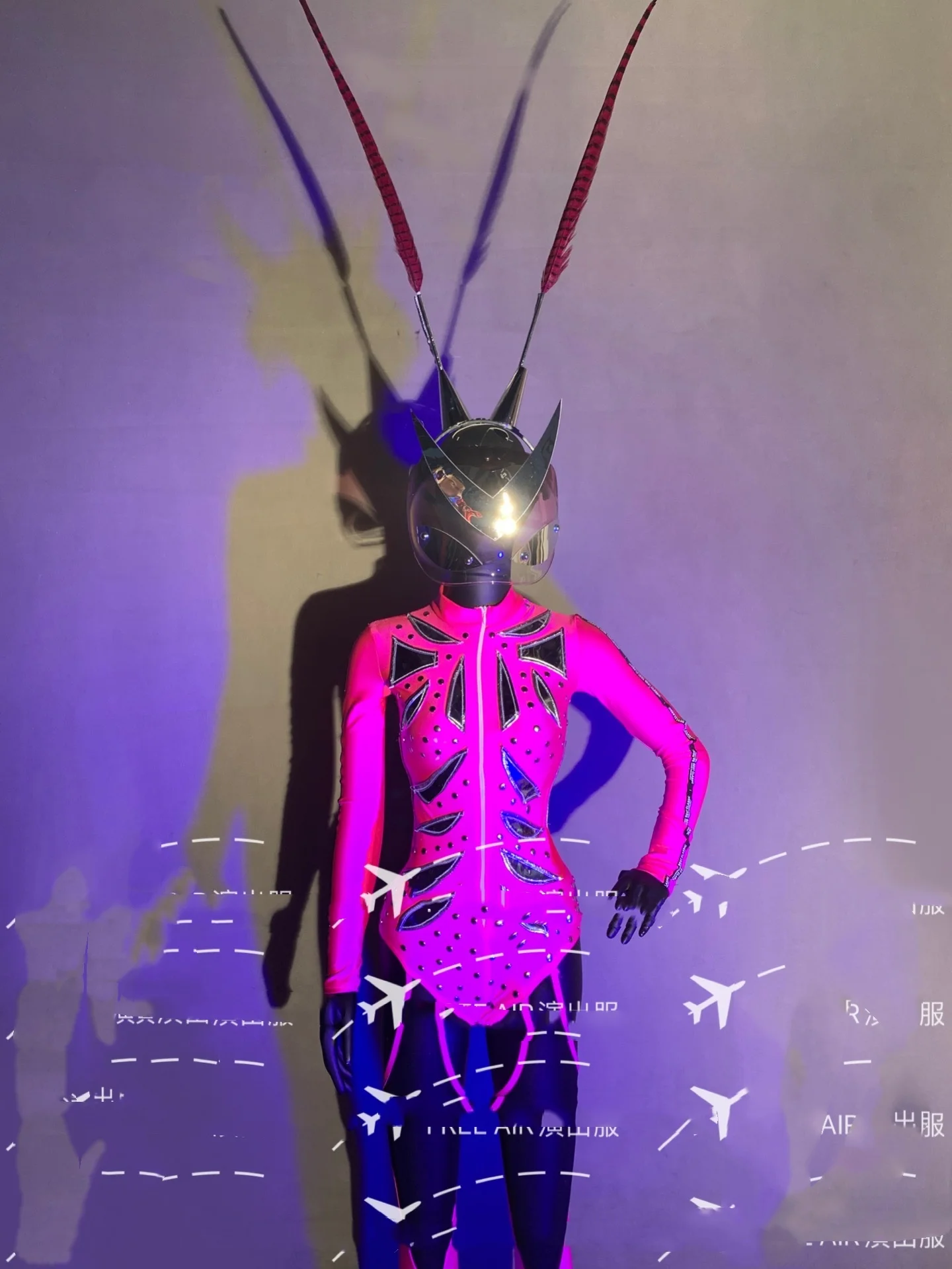 Technology Feather Headdress GOGO Dance Team Shang Yan Performance Clothing