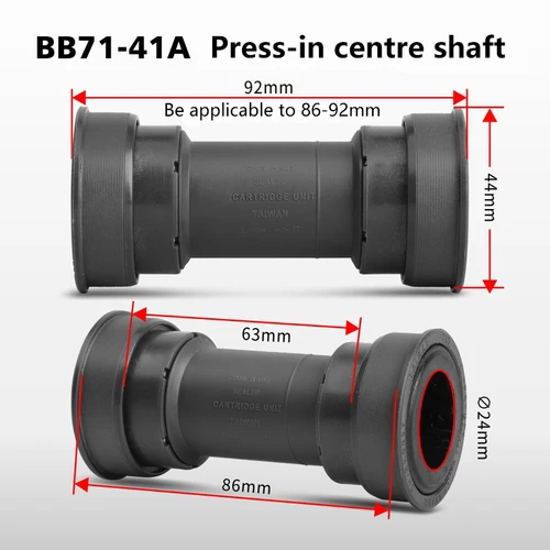 Imagen 2 del producto RACEWORK BB68/BB86 soporte inferior de bicicleta MTB bicicleta de carretera rodamientos de ajuste a presión BB 24mm piezas de bielas de eje