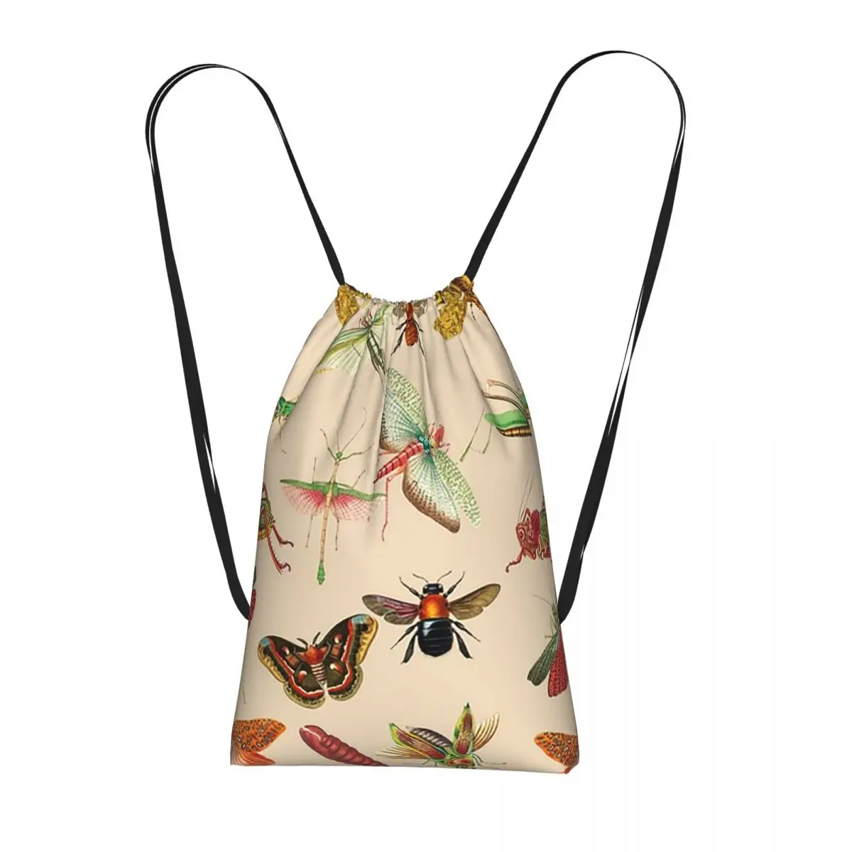 

Vintage Bugs And Insects Illustration Backpacks Portable Drawstring Bags Sports Bag Book Bags for Man Woman Students