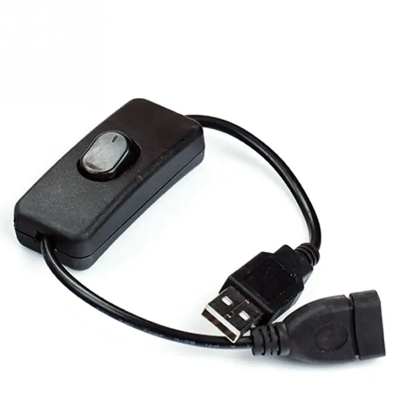 USB cable New 28cm USB 2.0 A Male to A Female Extension Extender Black Cable With Switch ON OFF Cable