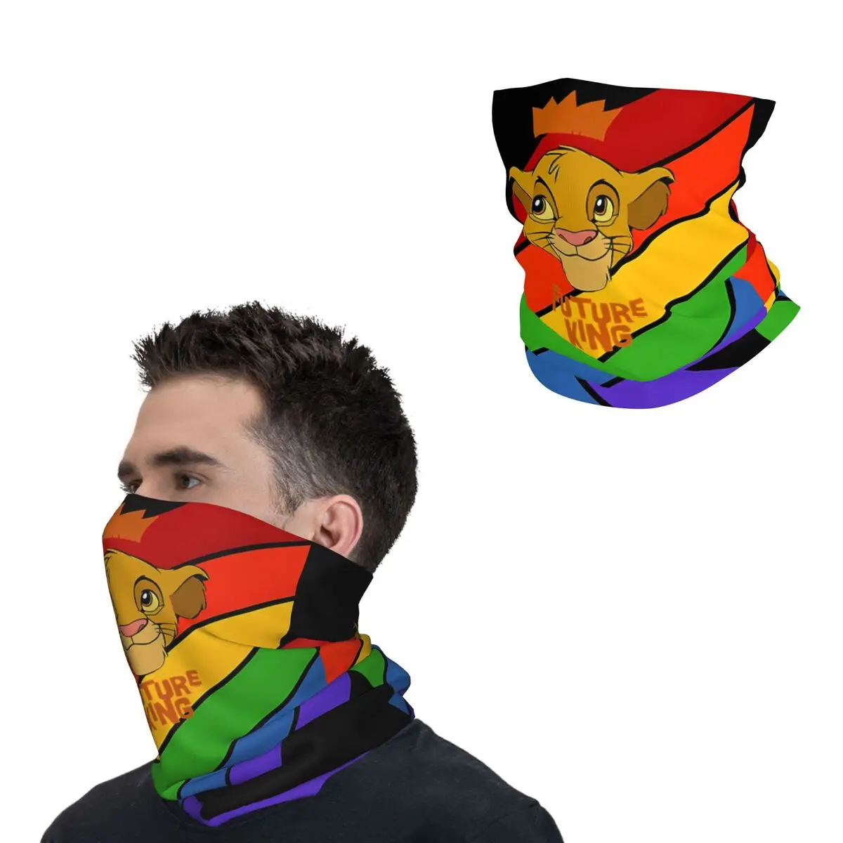 Lion King Simba The Lion King Bandana Neck Cover Printed Motor Motocross Face Scarf Balaclava Riding Unisex Adult All Season