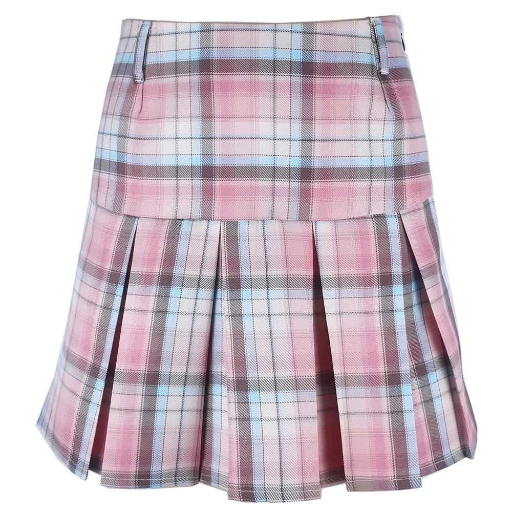 Spring Summer Autumn Women Skirts Student Girl Striped Pleated Waist Female Sweet Mini Dance Plaid Harajuku Skirt Plaid Skirt