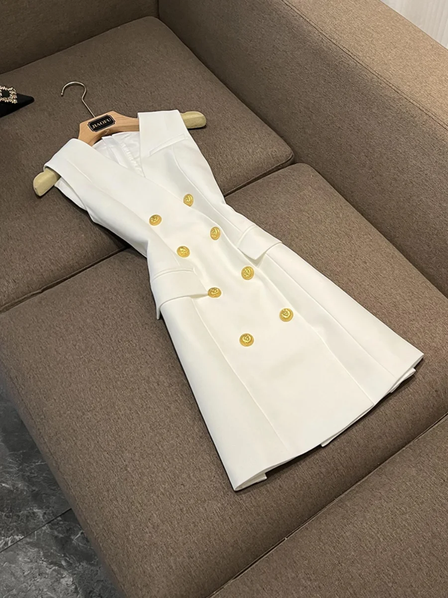 

Ele 2025 Winter Women's Suit Dr Slimming Waistline Svel Commute Sle High-End Feel V-ne Double Button Ci Wear