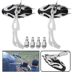 Motorcycle Accessories Retroviseur Moto Flame Style Rearview Mirror For Harley Any Cruiser chopper Custom Chrome