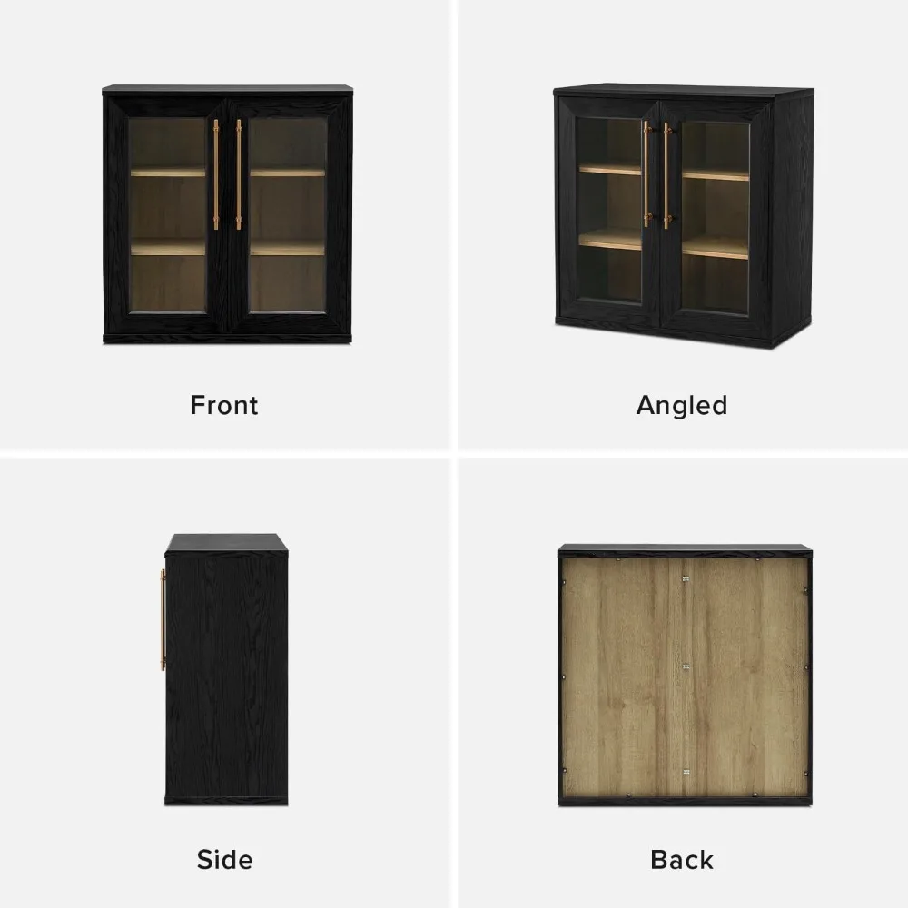 خزانة تخزين بليك، خزانة بوفيه جانبية صغيرة الحجم مع مساحة تخزين، وحدة تحكم الوسائط Credenza #5