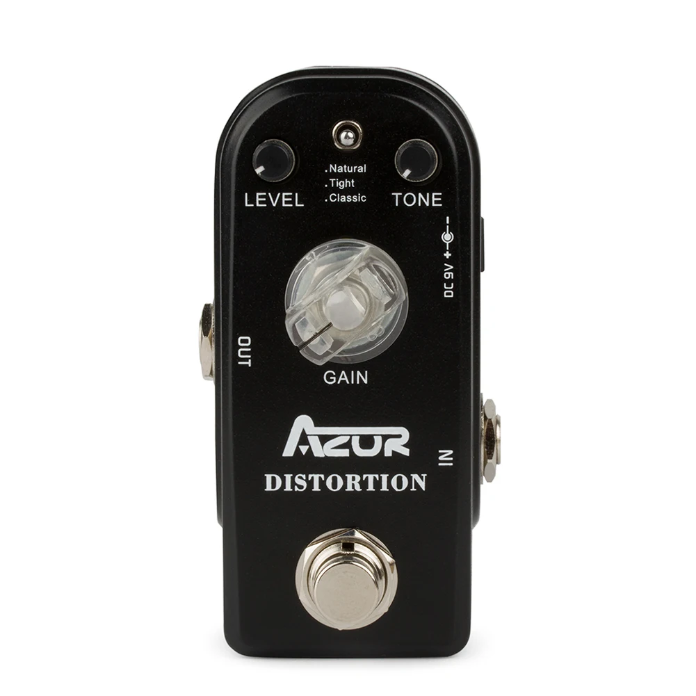 AZOR AP-302 Distortion Guitar Effect Pedal 3 Modes Metal Shell True Bypass With 4 Functional Knobs Aluminum Alloy Guitar Accesso